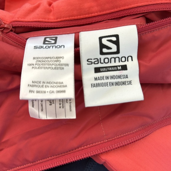 Salomon Womens Drifter Mid Jacket Shell Ski Snow Reversible Size Med Pink Orange - Picture 8 of 9
